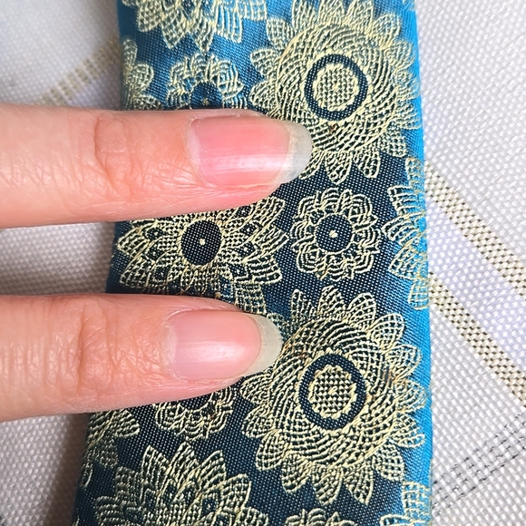 Ted Baker Blue & Gold Floral Tie - Picture 2 of 8